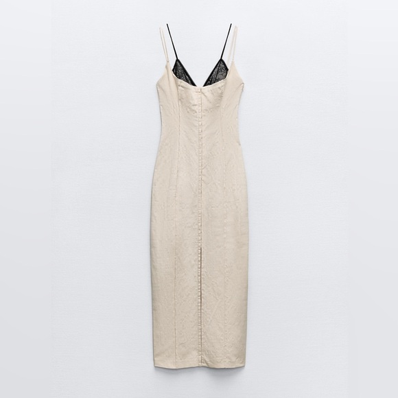NWT Zara contrast midi dress - Picture 2 of 4